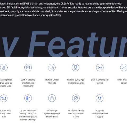 EZVIZ DL50FVS Face Recognition Smart Lock - Zapcart Technology Qatar