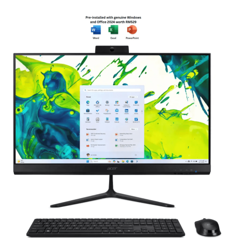 Acer Aspire C24B-GARL-225W11 24 Inch FHD All-in-One Desktop (CU5 225U, 16GB D4, 1TB SSD, Intel, H&S, W11, 3Y) - Zapcart Technology Qatar