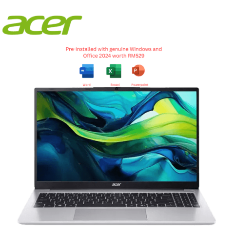 Acer Aspire Lite 15 AL15-53P-59PC 15.6" FHD Laptop Pure Silver (Intel Core 5 120U, 16GB, 512GB SSD, Intel, W11, H&S 2024+M365) - Zapcart Technology Qatar