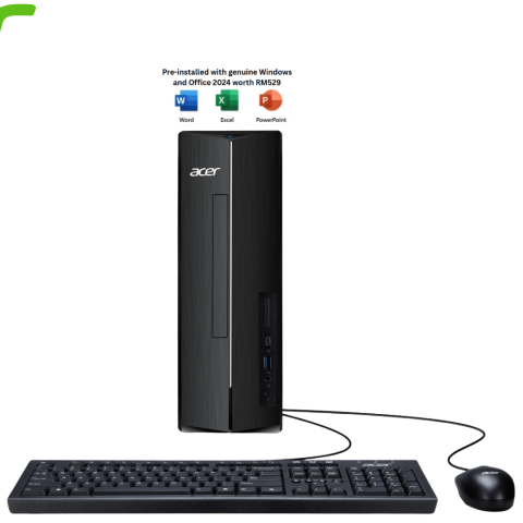 Acer Aspire XC-1725-77730W11 Desktop PC (R7-7730U, 16GB D4, 1TB PCIe, ATI, KB/MOUSE, H&S, W11) - Zapcart Technology Qatar