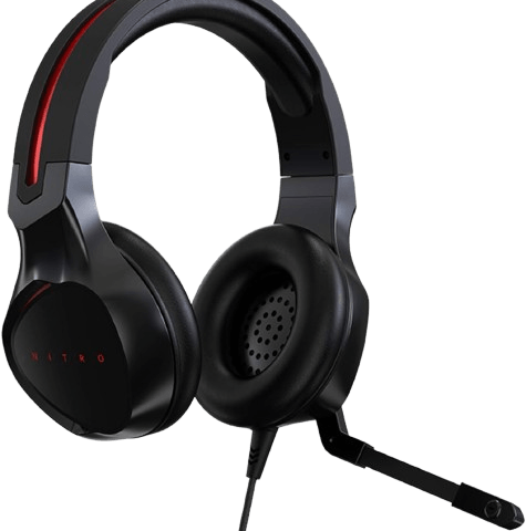 Acer Nitro Gaming Headset with Flexible Omnidirectional Mic, Adjustable Headband, Black - Zapcart Technology Qatar