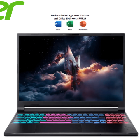 Acer Nitro V16S ANV16S-71-715L 16" WQXGA 180Hz Gaming Laptop (C7-240H, 16GB D5, 512GB SSD, NV RTX5060 8GB, H&S, W11) - Zapcart Technology Qatar
