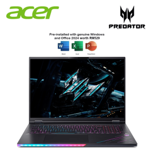 Acer Predator Helios 18 AI PH18-73-99SQ 18" WQXGA 250Hz Gaming Laptop (CU9-275HX, 96GB, 4TB SSD, RTX5080 16GB, W11, HS+M365) - Zapcart Technology Qatar
