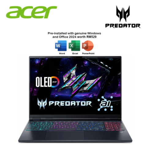 Acer Predator Helios Neo 16S AI PHN16S-71-77TF 16" WQXGA Gaming Laptop (CU7-255HX, 16GB, 1TB SSD, RTX5060 8GB, W11, HS+M365) - Zapcart Technology Qatar