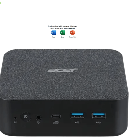 Acer Revo Box RB102-57430W11 Mini Desktop PC (Ryzen 5 7430U, 16GB, 512GB, AMD Radeon, H&S, W11H) - Zapcart Technology Qatar