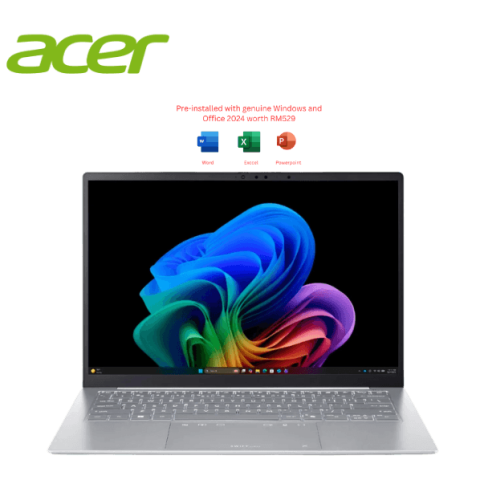 Acer Swift Edge 14 Ai SFE14-I51-52TU 14" 3k OLED Aurora White (CU5 325, 16 GB LPDDR5X, 512GB SSD, Intel, H&S, W11) - Zapcart Technology Qatar