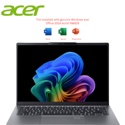 Acer Swift Go 14 AI SFG14-64-R3UG 14" WQXGA+ Laptop (AI 5 340, 16GB, 512GB SSD, ATI, W11, HS+M365) - Zapcart Technology Qatar