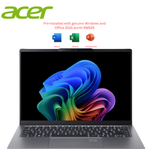 Acer Swift Go 14 AI SFG14-64-R5CN 14" WQXGA+ Laptop (AI 7 350, 16GB, 1TB SSD, ATI, W11, HS+M365) - Zapcart Technology Qatar