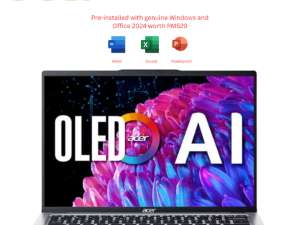 Acer Swift GO 14 SFG14-73-9249 14" 2.8K OLED Laptop Pure Silver ( CU9-185H, 16GB, 1TB, Intel Arc, W11, HS+M365 ) - Zapcart Technology Qatar