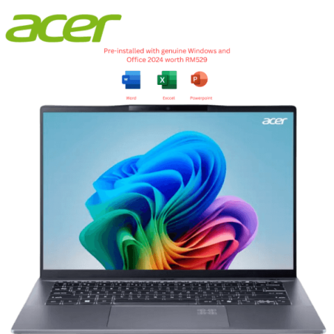 Acer Swift Light Weight Laptop - Swift Go 14 | SFG14-01-X49U (Steel Gray), Qualcomm® Snapdragon™ X Plus X1P-42-100 processor (Copilot+ PC) - Zapcart Technology Qatar