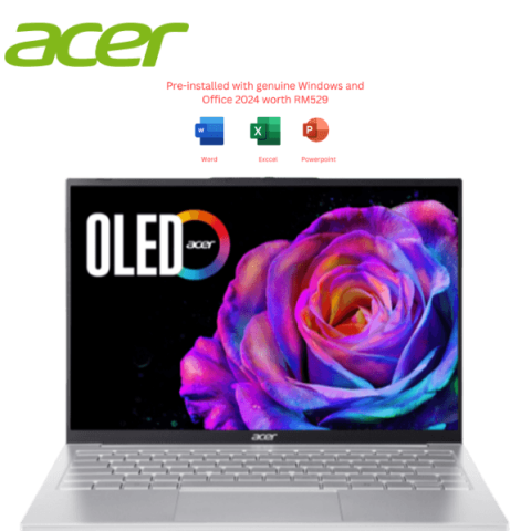 ACER Swift Lite 14 [SFL14-54M-7341 / SFL14-54M-7531] 14″ WUXGA OLED (CU7-155U, 16GB D5, 512GB SSD, Intel Arc, H&S, W11) - Zapcart Technology Qatar