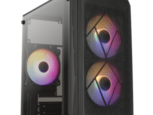Aerocool CS-107-A-BK-v2 (Mini Tower Case) (Front 120mm FRGB Fan*2 + Back 120mm FRGB Fan*1) - Zapcart Technology Qatar