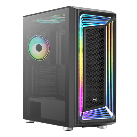 Aerocool Interstellar (Mid Tower Case) (Top ARGB Fan 82, Rear ARGB Fan 81, Front Black Fan *2) - Zapcart Technology Qatar