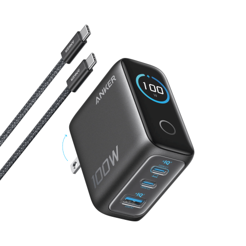 Anker Charger (100W, 3 Ports, Smart Display) - Zapcart Technology Qatar