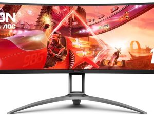 AOC Agon AG493UCX2 Super Wide Curved Gaming Monitor (Dual QHD 5120x1440, 165Hz 1ms, FreeSync Premium, DisplayHDR 400, USB-C Docking & KVM, Height-Adjustable, Black) - Zapcart Technology Qatar