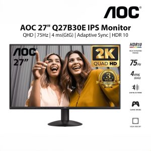 AOC Q27B30E 27" 2K QHD 75Hz 4ms GTG IPS Monitor - Zapcart Technology Qatar