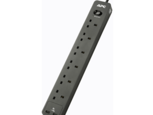 APC SurgeArrest Essential Surge Protector, 6x BS1363 Outlet, BS1363 Plug, 2 x USB-A, 6.5ft/2m cord - Zapcart Technology Qatar