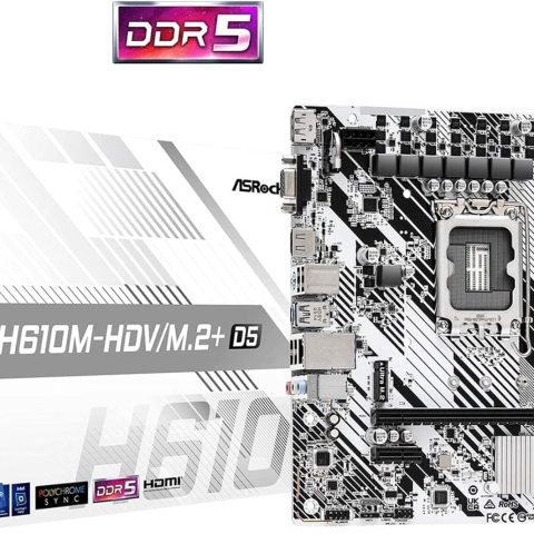 ASRock H610M-HDV/M.2+ D5 LGA 1700 Micro ATX DDR5 Intel H610 SATA 6Gb/s Micro - Zapcart Technology Qatar