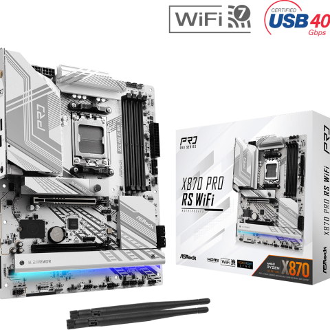ASRock X870 Pro RS WiFi 7 AMD Ryzen Socket AM5 ATX Motherboard DDR5 DIMMs 8000 MHz 256 GB PCIe Gen5 SATA3 6.0 Gb/s - Zapcart Technology Qatar