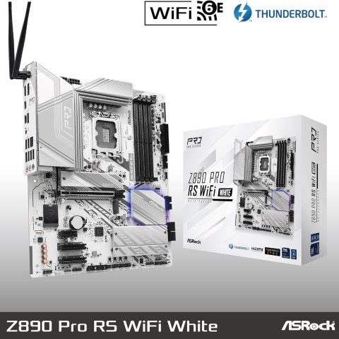 ASRock Z890 Pro RS WiFi 6E White Intel Core Ultra LGA1851 RL-ILM DDR5 8666 MHz 256 GB ATX Motherboard M.2 - Zapcart Technology Qatar