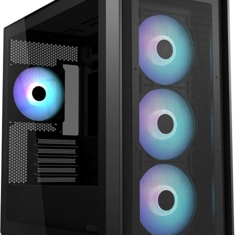 ASUS A21 Plus Micro-ATX Case - Supports Graphics Cards up to 380mm, 360mm Coolers, & Standard ATX PSUs, Porous Front-Panel Mesh, Compatible with New BTF Hidden Connector Technology - Zapcart Technology Qatar