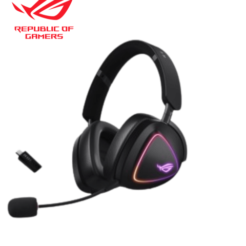 ASUS A701 ROG DELTA II Tri-mode Wireless Gaming Headset (2.4GHz, Bluetooth Connection & wired 3.5 mm, Wide and Authentic DualFlow Audio, 50mm Titanium Plated Drivers for PC, Mac, PS, Switch, Android) - Zapcart Technology Qatar