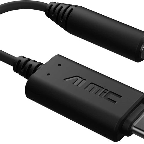 ASUS Ai Noise-Canceling Mic Adapter | Built-in Artificial Intelligence Isolates Background Noise, Enhance Voice Clarity | Improve Quality of Conference Calls, Music | Supports USB-C & USB 2.0-3.5 mm - Zapcart Technology Qatar