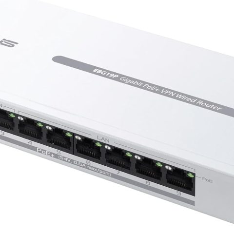 ASUS ExpertWiFi EBG19P Gigabit PoE+ VPN Wired Router, 8 PoE+ Ports, 123W, Up to 3 WAN ethernet Ports+ 1 USB WAN, Perfect for APs, Commercial-Grade Network Security, Easy Management ExpertWiFi app - Zapcart Technology Qatar