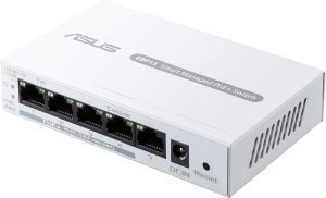 ASUS ExpertWiFi EBP15 5-Port GbE Smart Managed PoE+ Switch, 4 PoE+ Ports, 60W, Supports PoE Priority Setting, Perfect for PoE APs, IP Cameras, VoIP Phones, Centralized Management with ExpertWiFi App - Zapcart Technology Qatar