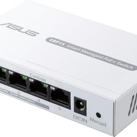 ASUS ExpertWiFi EBP15 5-Port GbE Smart Managed PoE+ Switch, 4 PoE+ Ports, 60W, Supports PoE Priority Setting, Perfect for PoE APs, IP Cameras, VoIP Phones, Centralized Management with ExpertWiFi App - Zapcart Technology Qatar