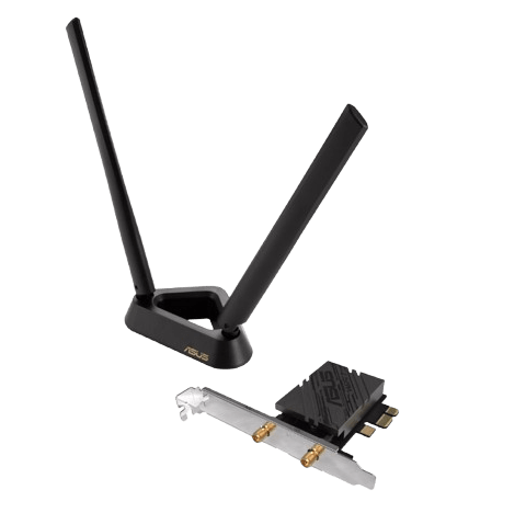 ASUS PCE-BE92BT WiFi 7 PCI-E Adapter with 2 external antennas and magnetized base - Zapcart Technology Qatar