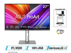 ASUS ProArt Display PA279CRV Professional Monitor – 27-inch, IPS, 4K UHD (3840 x 2160), 99% DCI-P3, 99% Adobe RGB, Color Accuracy ΔE < 2, Calman Verified, USB-C PD 96W, VESA DisplayHDR 400, VESA MediaSync, Ergonomic Stand, Green Sustainability - Zapcart Technology Qatar