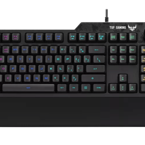 ASUS RA04 TUF GAMING K1 RGB Gaming Keyboard (Programmable, Onboard Memory, Dedicated Volume Knob, Aura Sync RGB & Side Lighting, Detachable Wrist Rest, Spill-Resistant, Highly Durable) - Zapcart Technology Qatar