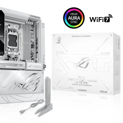 Asus ROG CROSSHAIR X870E GLACIAL AM5 AMD Motherboard - Zapcart Technology Qatar