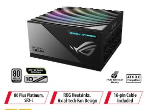 ASUS ROG Loki SFX-L 1000W Platinum (Fully Modular Power Supply, 80+ Platinum, 120mm PWM ARGB Fan, Aura Sync, ATX 3.0 Compatible, PCIe 5.0 Ready, 10 Year Warranty) - Zapcart Technology Qatar