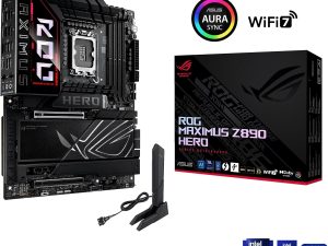 ASUS ROG Maximus Z890 Hero Intel Z890 LGA1851 DDR5 9200 HDMI 2xUSB4 6X M2 USB3.2 WiFi 7 + BT Aura RGB 5Gbit + 2.5Gbit LAN ATX 22+1+2+2 Power Phases, Motherboard - Zapcart Technology Qatar