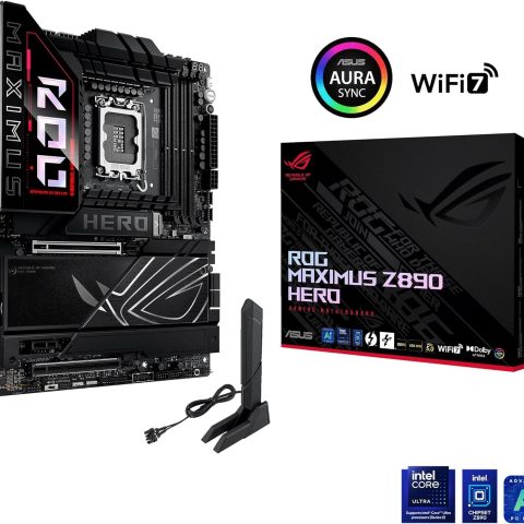 ASUS ROG Maximus Z890 Hero Intel Z890 LGA1851 DDR5 9200 HDMI 2xUSB4 6X M2 USB3.2 WiFi 7 + BT Aura RGB 5Gbit + 2.5Gbit LAN ATX 22+1+2+2 Power Phases, Motherboard - Zapcart Technology Qatar