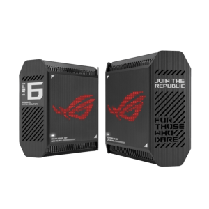 ASUS ROG Rapture GT6 (2PACK) AX10000 Tri-Band WiFi 6 Gaming Mesh System, Covers up to 5,800 sq ft, 2.5 Gbps Port, Triple-Level Game Acceleration, UNII 4, Free Lifetime Internet Security, Black - Zapcart Technology Qatar