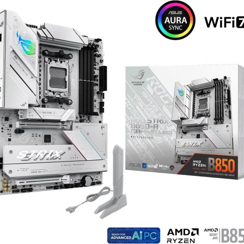 ASUS ROG Strix B850-A Gaming WiFi AMD AM5 B850 ATX Motherboard 14+2+2 Power Stages, DDR5 AEMP, 2.5G LAN, WiFi 7 with Q-Antenna, 4X M.2, PCIe® 5.0, USB 20Gbps Type-C, AI Networking II, ASUS AI Advisor - Zapcart Technology Qatar