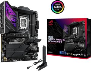 ASUS ROG Strix Z890-E Gaming WiFi Intel® Z890 LGA 1851 ATX Motherboard, Advanced AI PC-Ready, 18+2+1+2 Stages, DDR5, WiFi 7, 7X M.2, Thunderbolt™ 4, USB Type-C®, AI Overclocking, Cooling & Networking - Zapcart Technology Qatar
