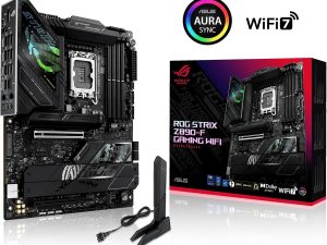 ASUS ROG Strix Z890-F Gaming WiFi ATX Motherboard, 16+1+2+2 power stages, DDR5 slots, PCIe 5.0 w/full support for next-gen GPUs, five M.2 slots, WiFi 7, AI Overclocking, AI Networking II - Zapcart Technology Qatar