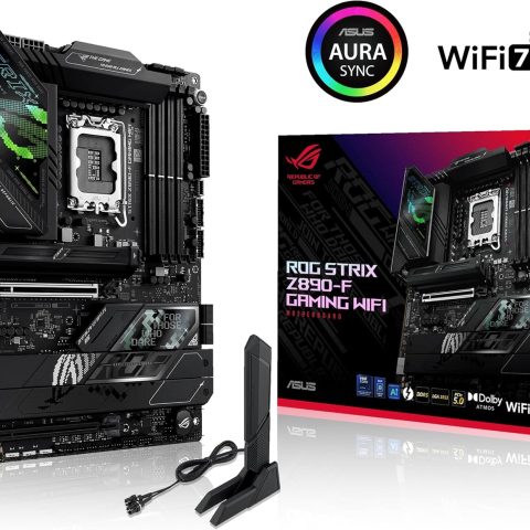 ASUS ROG Strix Z890-F Gaming WiFi ATX Motherboard, 16+1+2+2 power stages, DDR5 slots, PCIe 5.0 w/full support for next-gen GPUs, five M.2 slots, WiFi 7, AI Overclocking, AI Networking II - Zapcart Technology Qatar