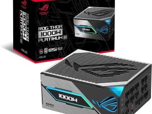 ASUS ROG Thor 1000W Platinum III Power Supply (80 Plus Platinum Certified, ATX 3.1, PCIE 5.1, GaN MOSFET, Intelligent Voltage Stabilizer for GPU, Magnetic OLED Display, Turbo Mode) - Zapcart Technology Qatar