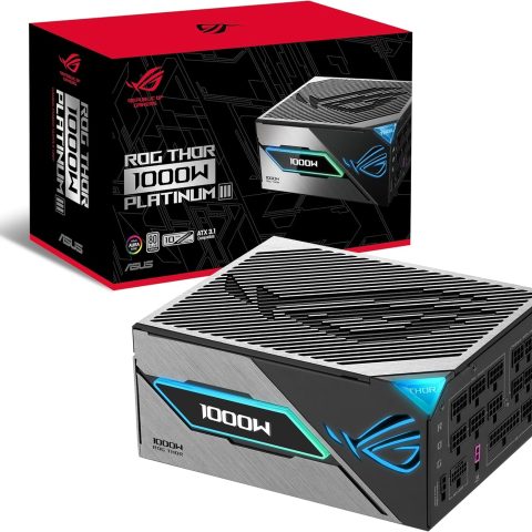 ASUS ROG Thor 1000W Platinum III Power Supply (80 Plus Platinum Certified, ATX 3.1, PCIE 5.1, GaN MOSFET, Intelligent Voltage Stabilizer for GPU, Magnetic OLED Display, Turbo Mode) - Zapcart Technology Qatar