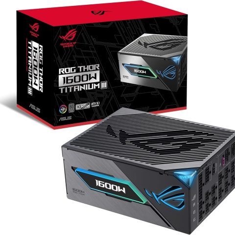 ASUS ROG Thor 1600W Titanium III Modular Gaming Power Supply (ATX 3.1, GaN-MOSFET, OLED Display and Aura Sync RGB, PCIe 5.0 Ready, 80+ Titanium and Cybenetics Lambda A+ Cybenetics) - Zapcart Technology Qatar