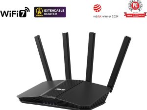 ASUS RT-BE58U WiFi 7 AiMesh Extendable Router, 4K-QAM, MLO, AI Detection 2.5G WAN/LAN Port, Four 1G Ports, Commercial-Grade Network Security, Parental Control, IoT Network, Kid’s Network, VPN Network - Zapcart Technology Qatar