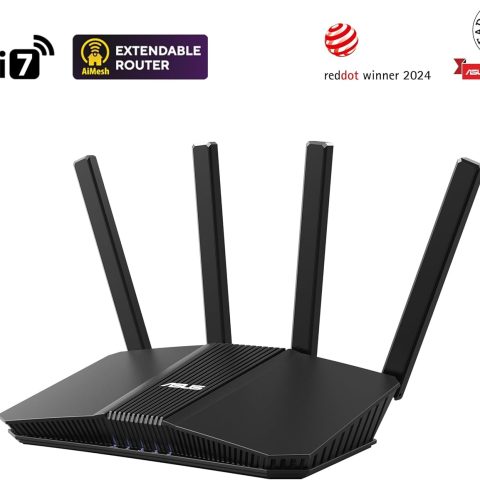 ASUS RT-BE58U WiFi 7 AiMesh Extendable Router, 4K-QAM, MLO, AI Detection 2.5G WAN/LAN Port, Four 1G Ports, Commercial-Grade Network Security, Parental Control, IoT Network, Kid’s Network, VPN Network - Zapcart Technology Qatar