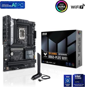 ASUS TUF Gaming B860-PLUS WiFi B860 LGA 1851 ATX Motherboard, Intel® Core™ Ultra Series 2 Ready, Advanced AI PC-Ready, 12+1+2+1 Stages, DDR5,PCIe 5.0, 3X M.2, Wi-Fi 7, 2.5Gb LAN, USB 20Gbps Type-C - Zapcart Technology Qatar