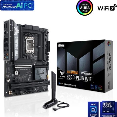 ASUS TUF Gaming B860-PLUS WiFi B860 LGA 1851 ATX Motherboard, Intel® Core™ Ultra Series 2 Ready, Advanced AI PC-Ready, 12+1+2+1 Stages, DDR5,PCIe 5.0, 3X M.2, Wi-Fi 7, 2.5Gb LAN, USB 20Gbps Type-C - Zapcart Technology Qatar