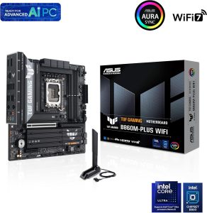 ASUS TUF Gaming B860M-PLUS WiFi B860 LGA 1851 mATX Motherboard, Intel® Core™ Ultra Series 2 Ready, AI PC, 12+1+2+1 80A Stages, DDR5,PCIe 5.0, 3X M.2, Wi-Fi 7, 2.5G LAN, HDMI™, USB 20Gbps Type-C - Zapcart Technology Qatar